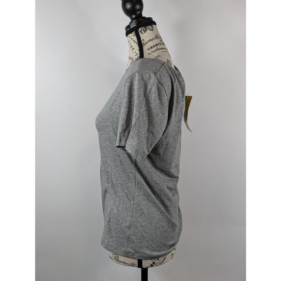 New Joe Boxer Womens Large T-Shirt Crop Gray Smiley Old Stock Y2K 90s Graphic - Picture 2 of 9